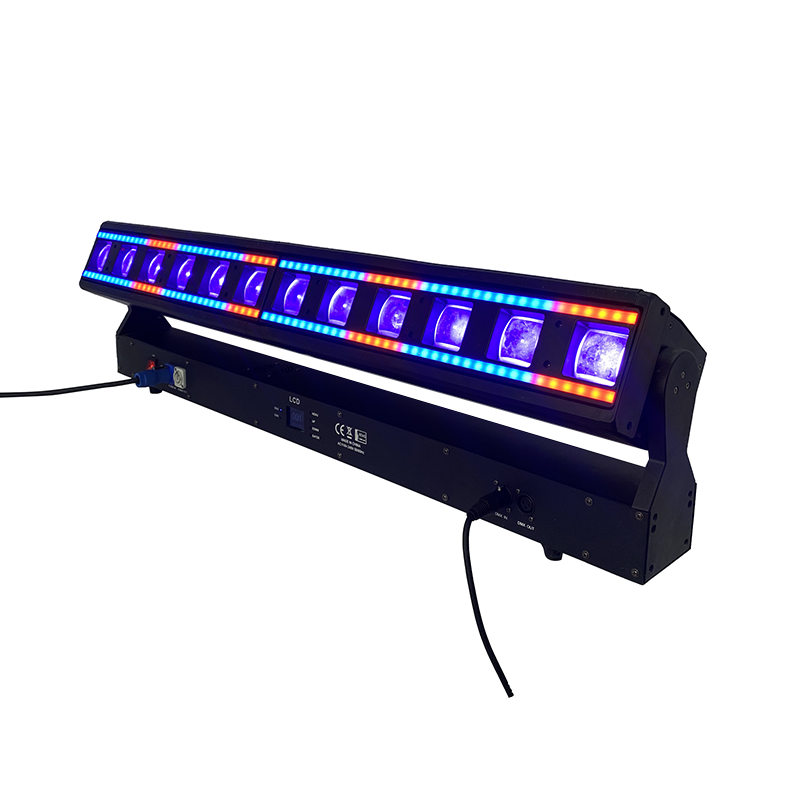 舞台灯酒吧派对音乐会 12x40W LED 4 合 1 RGBW 变焦染色摇头光束矩阵迪斯科灯带点控外环适合婚礼表演 