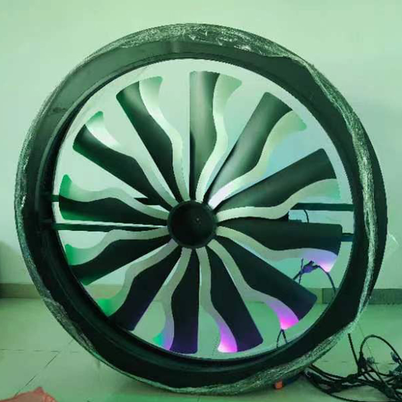 1.2m 1.5m 2m 2.5m LED飞机发动机风扇灯 变色复古工业风扇灯 像素背景条灯