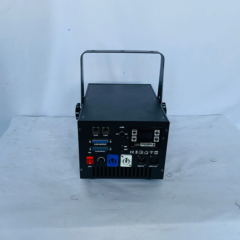 Mphakelo wo kongoma wa fektri 8W 10W laser ya mihlovo hinkwayo ya laser ya ku vonakala RGB animated laser light laser stage light ILDA software .