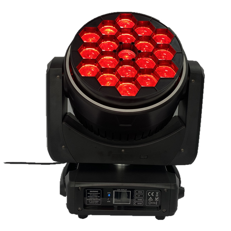 led旋转透镜19*40W大蜂眼变焦摇头灯DMX舞台灯光带外环dj灯光效果 